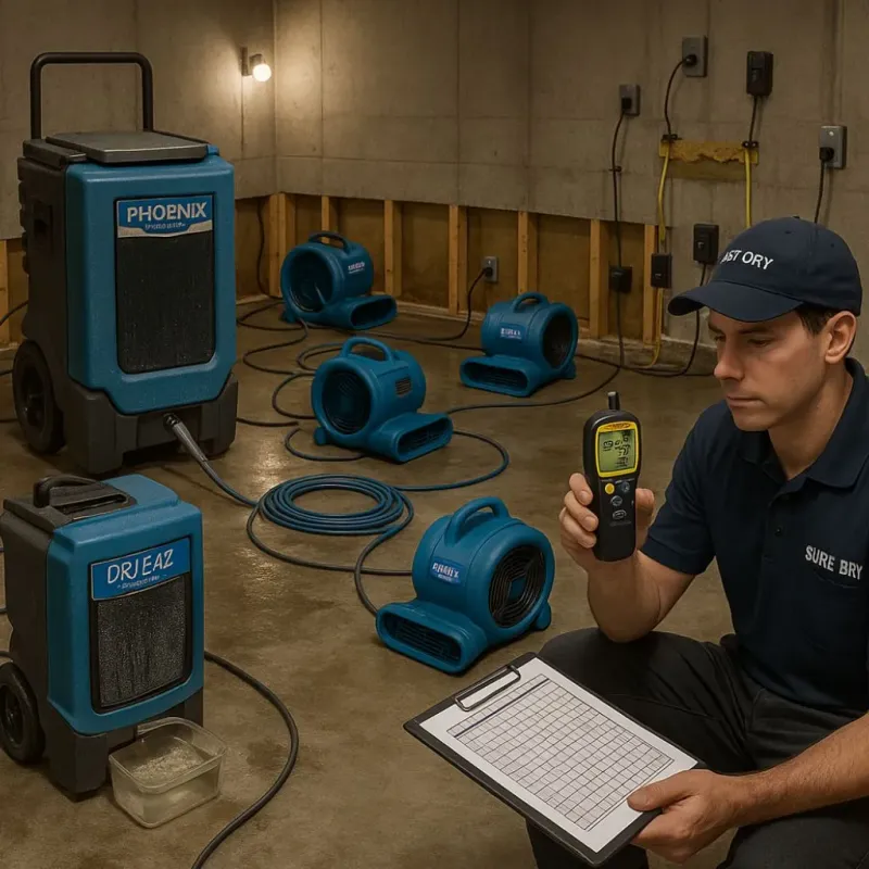 Structural Drying and Dehumidification process in Awendaw, SC